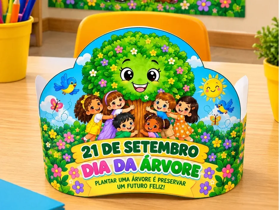 KIT DIA DA ÁRVORE: PAINEL + VISEIRA + ATIVIDADE PARA EDUCAÇÃO INFANTIL — amostra 1: 🌳 O que está incluso