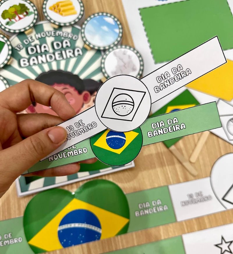 Kit Dia da Bandeira: Luva Pedagógica e Atividades em PDF — amostra 1: Kit Dia da Bandeira para imprimir