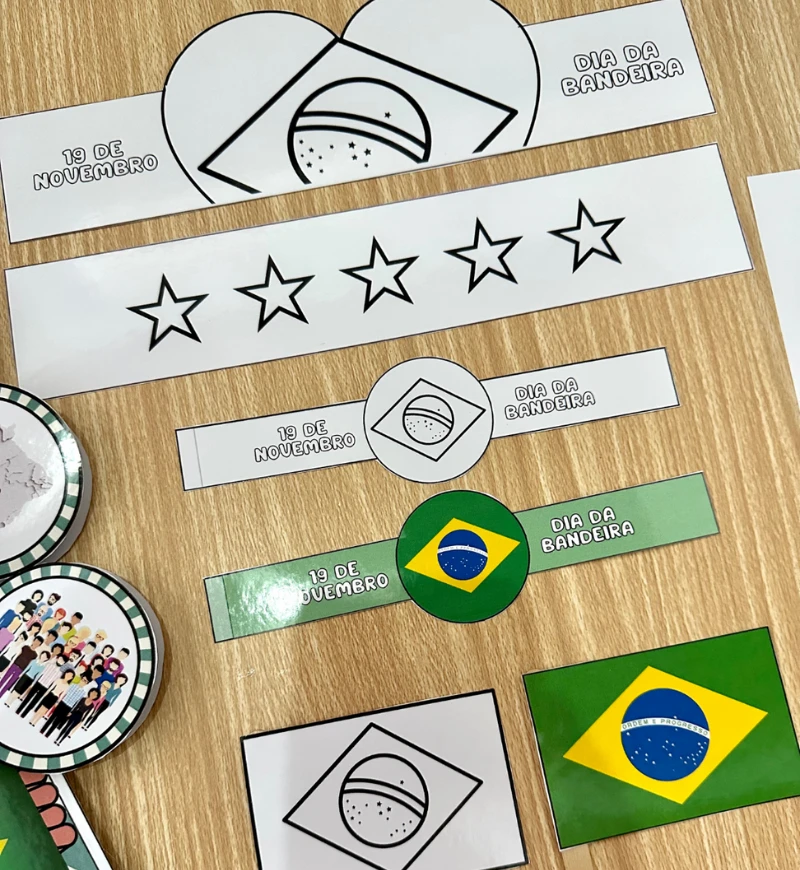 Kit Dia da Bandeira: Luva Pedagógica e Atividades em PDF — amostra 5: Trabalhe o Dia da Bandeira com recursos visuais e…