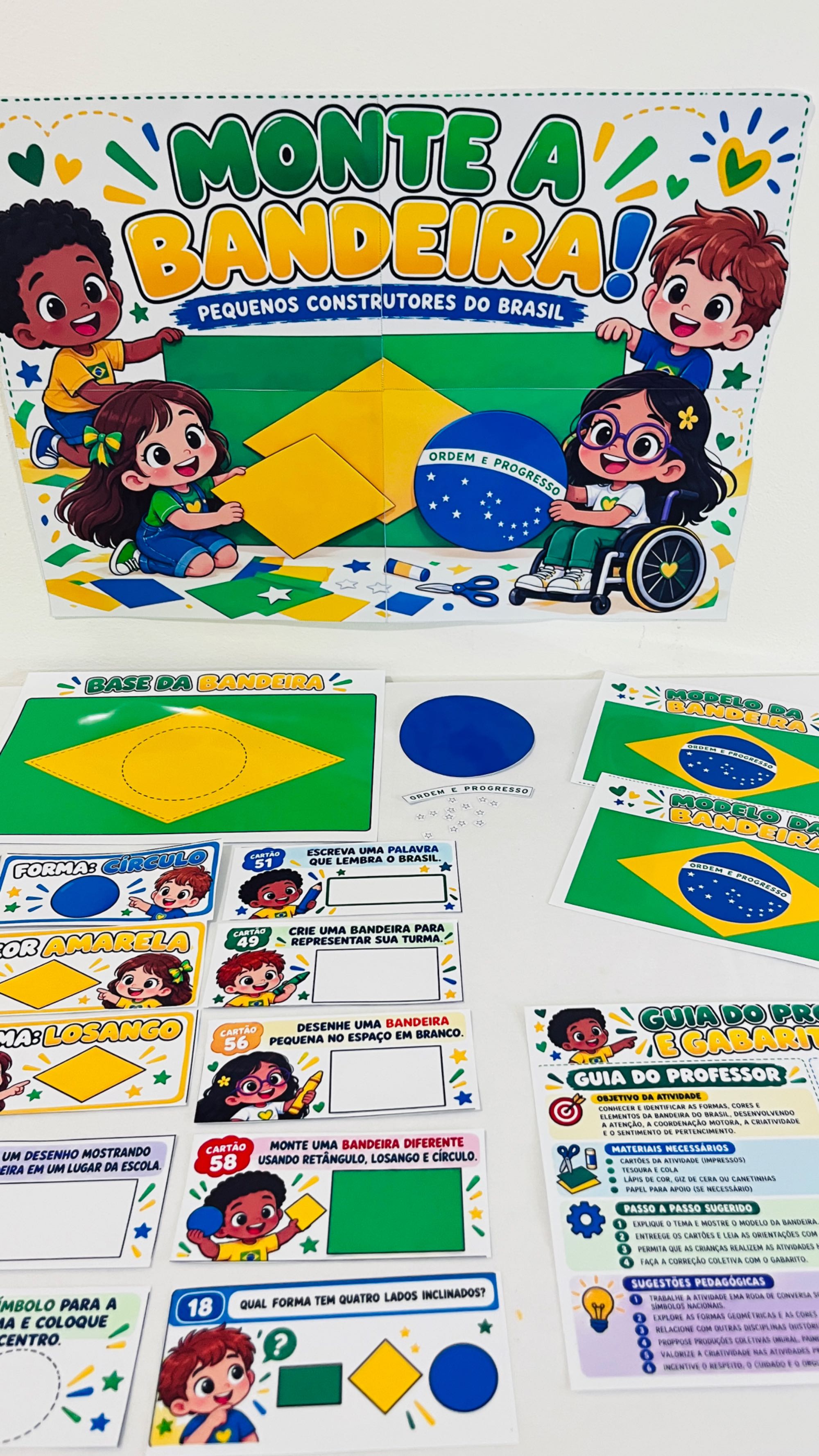 Kit Dia da Bandeira – Monte a Bandeira Pequenos Construtores do Brasil — amostra 2: Kit pedagógico para o Dia da Bandeira…