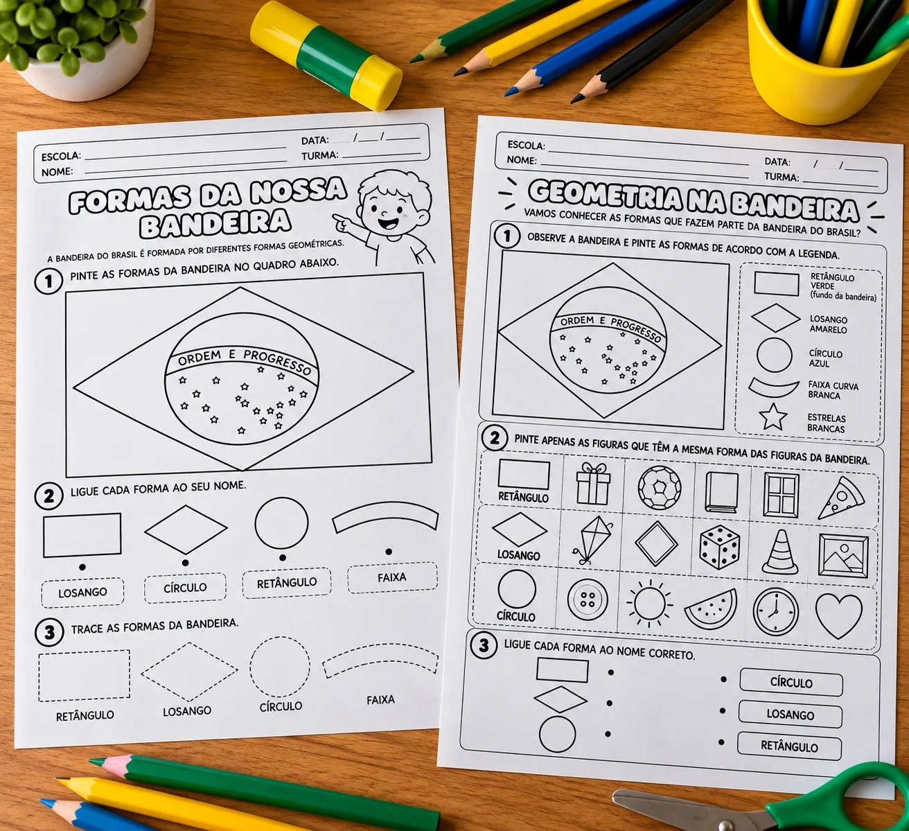 Kit Dia da Bandeira para Educação Infantil: Atividades para Imprimir — amostra 2: O QUE VOCÊ VAI ENCONTRAR NO KIT?