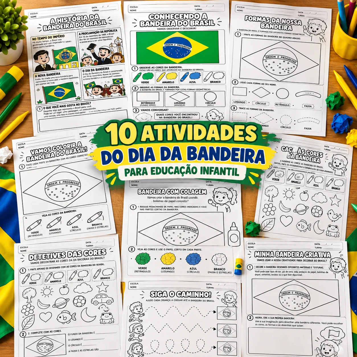 Kit Dia da Bandeira para Educação Infantil: Atividades para Imprimir — Matemática para Educação Infantil: Kit Dia da…