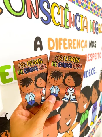 Kit Dia da Consciência Negra para Educação Infantil — amostra 6: Material pedagógico com painel, coroa, luva, fichas, caixa…