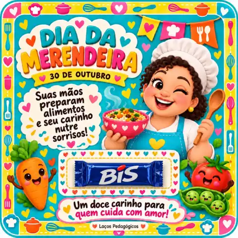 Kit Dia da Merendeira — Cartão para Bis e Elementos para Decorar Cesta — amostra 1: Celebre o Dia da Merendeira com cartões…