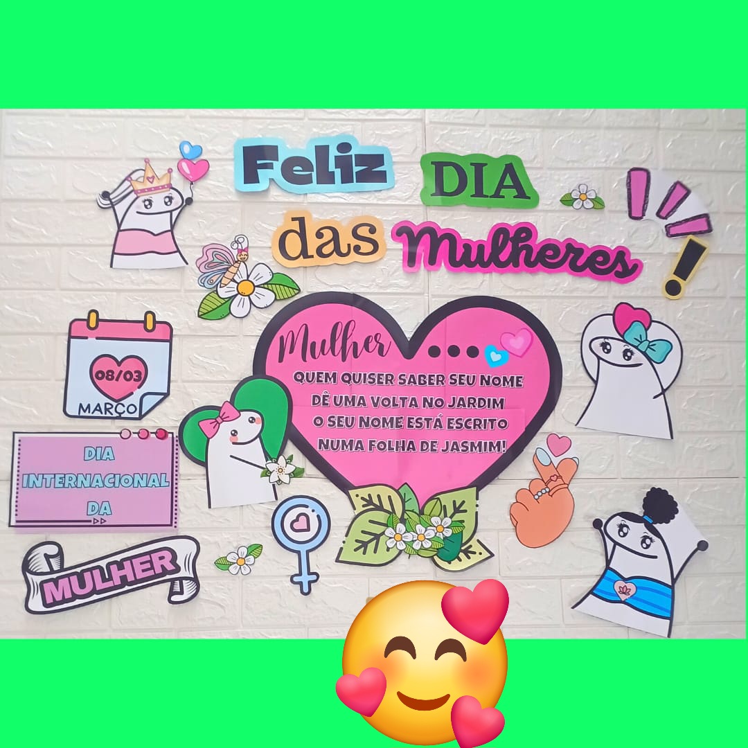 Kit dia da mulher / dia das mulheres: flork – PDF para Imprimir — amostra 1: O que vem no material