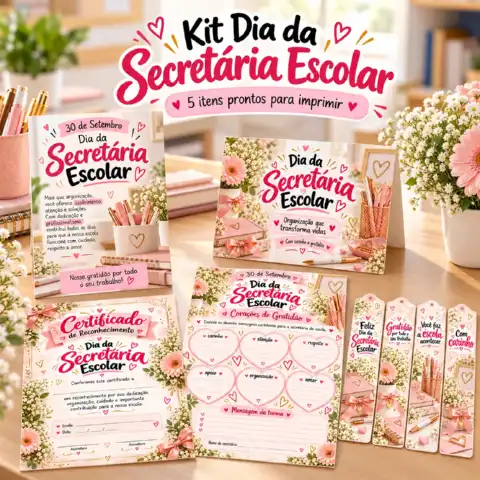 Kit Dia da Secretária Escolar – Homenagem para Imprimir — capa do material