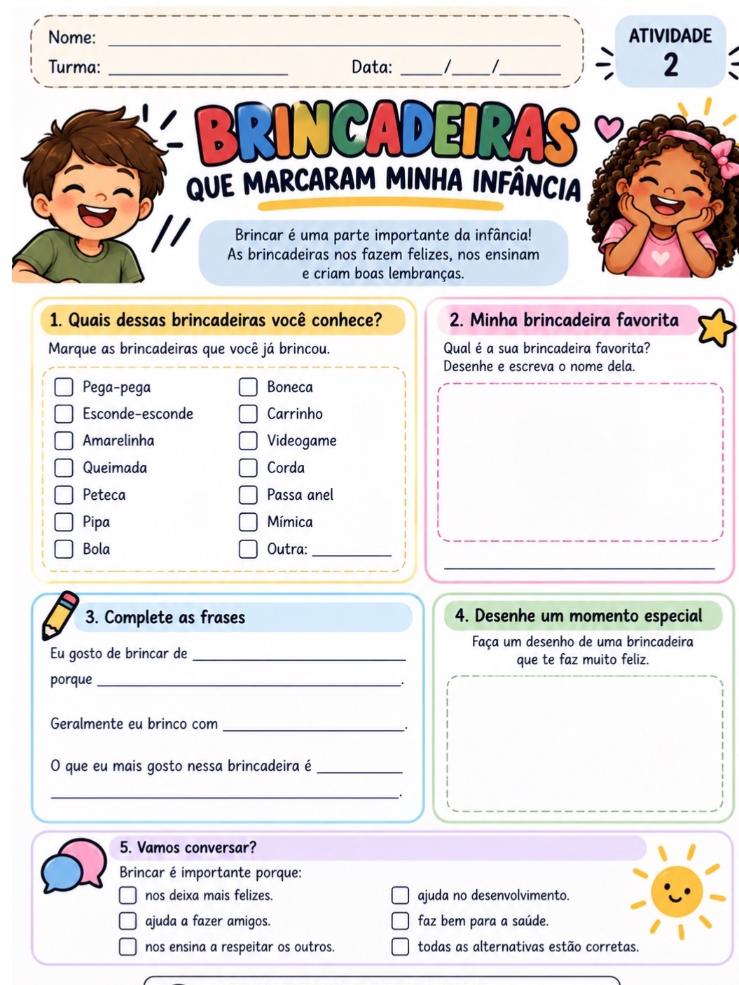 Kit Dia das Crianças – 7 Atividades Lúdicas + Certificado — amostra 2: Kit Dia das Crianças com 7 atividades lúdicas +…