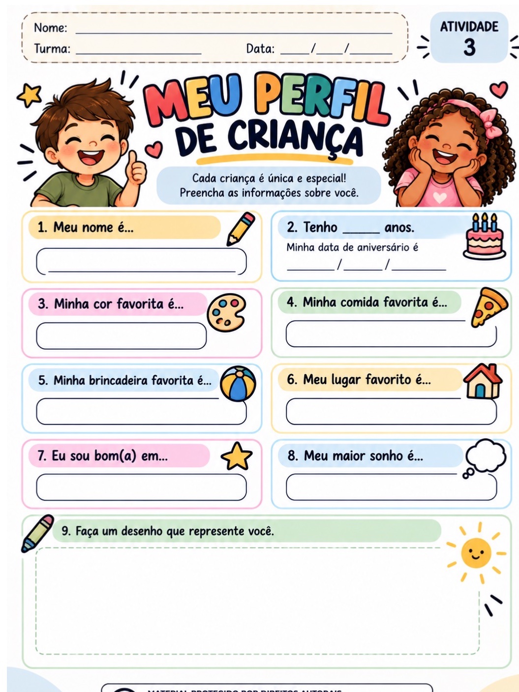 Kit Dia das Crianças – 7 Atividades Lúdicas + Certificado — amostra 3: Kit Dia das Crianças com 7 atividades lúdicas +…