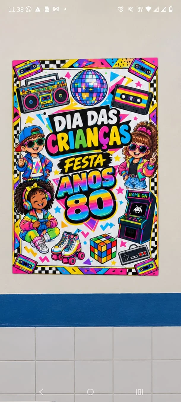 Kit Dia das Crianças Anos 80 – Painel e Lembrancinha — capa do material