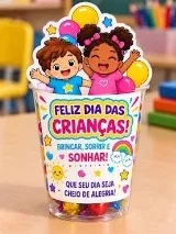 Kit Dia das Crianças: Copinhos e Tags para Lembrancinhas — amostra 1: O que está incluso