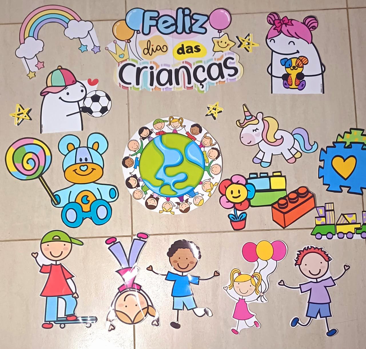 Kit dia das crianças florks - painel + lembrancinha – PDF para Imprimir — Datas comemorativas para Educação Infantil:…