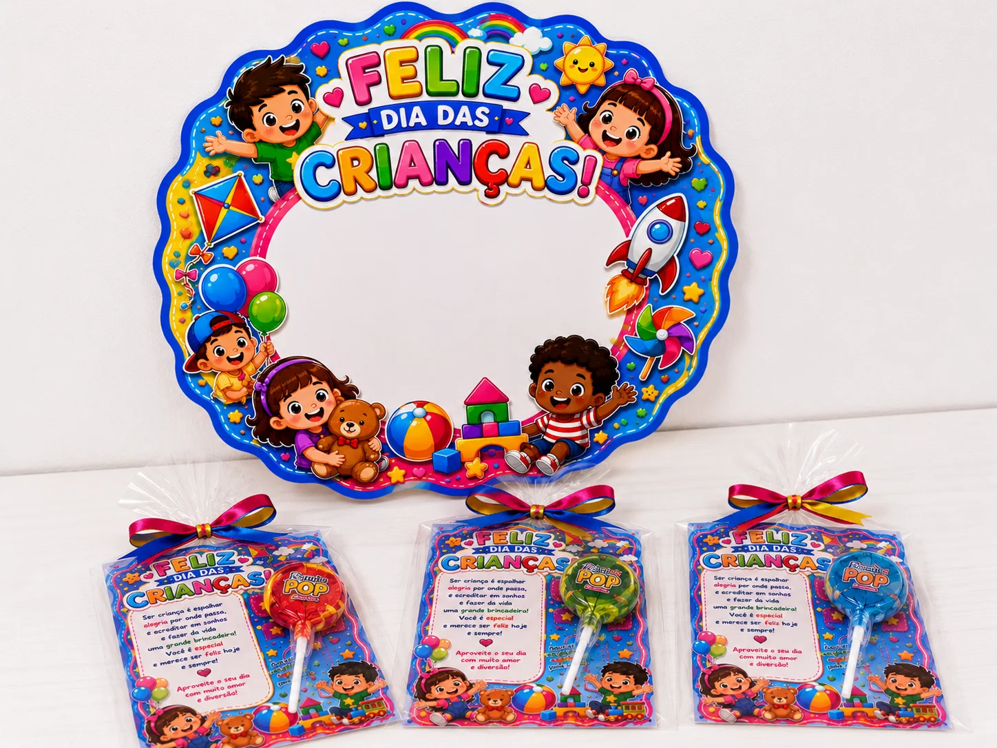 Kit Dia das Crianças – Moldura e Lembrancinha — Datas comemorativas para Educação Infantil: Kit Dia das Crianças com…
