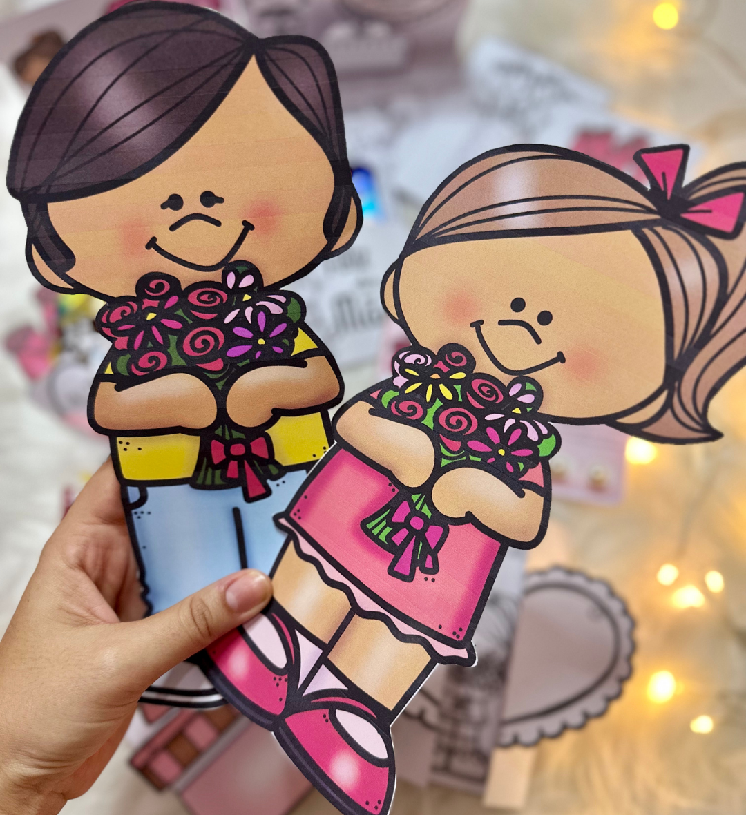Kit Dia das Mães: cartões, lembrancinhas e decoração em PDF — amostra 2: O que vem no material