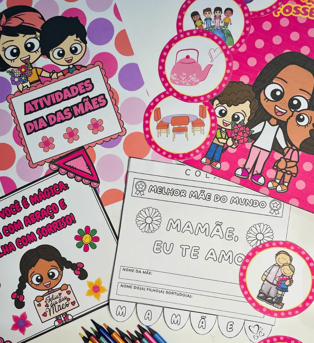 Kit Dia das Mães em PDF: Amor de Mãe para Imprimir — Português para Educação Infantil: Celebre o Dia das Mães com painel,…