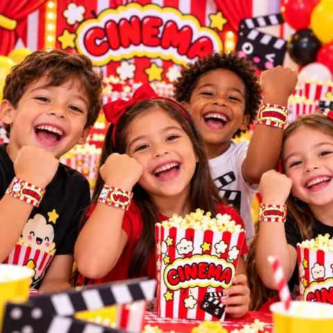 Kit Dia de Cinema Infantil | Painel, Pipoca e Pulseiras — capa do material
