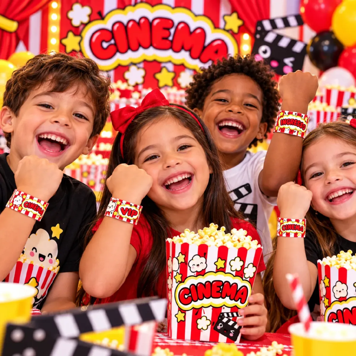 Kit Dia de Cinema Infantil | Painel, Pipoca e Pulseiras — Datas comemorativas para Educação Infantil: Kit para transformar…