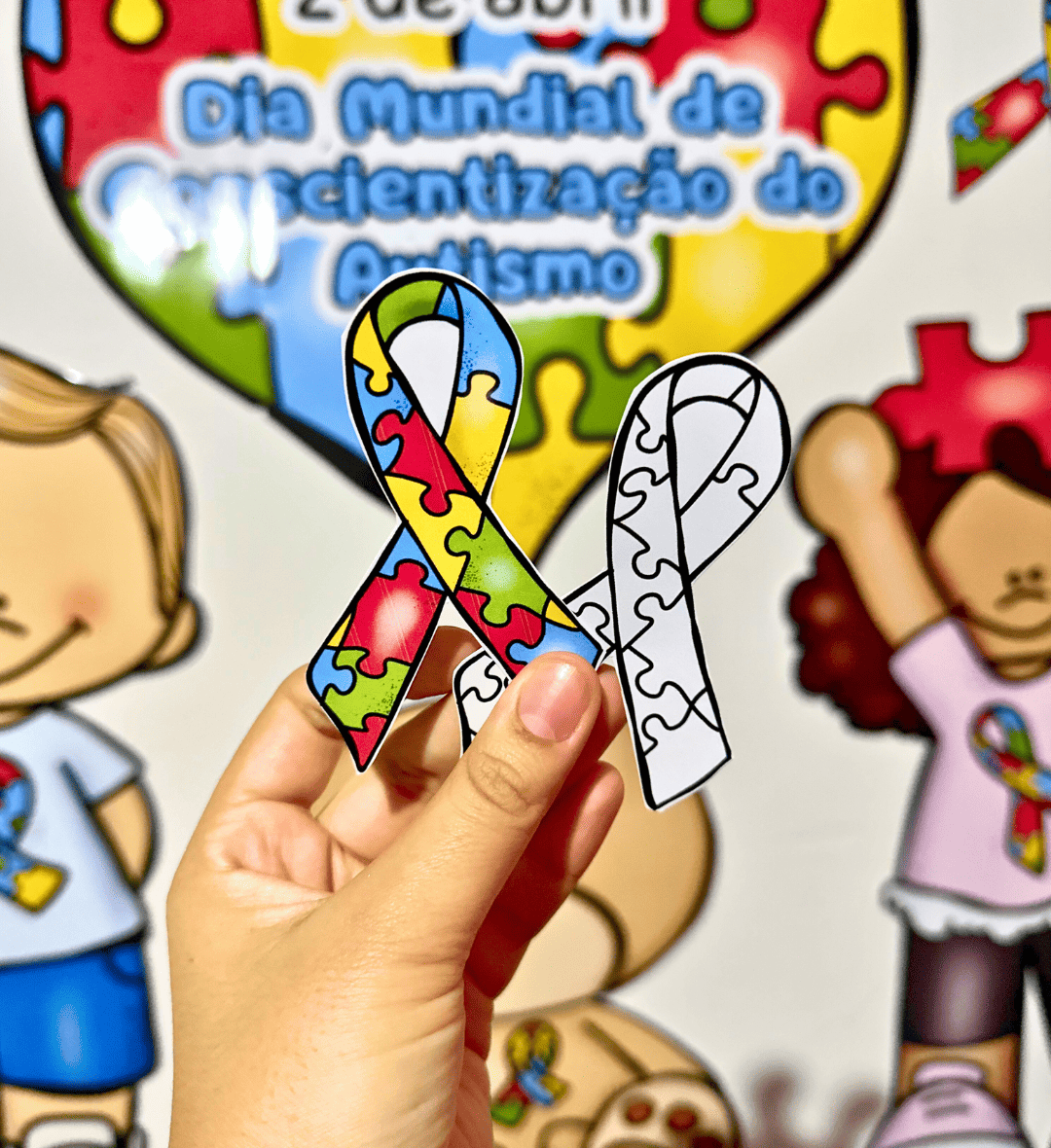 Kit Dia do Autismo em PDF para Educação Infantil — amostra 2: O que vem no material