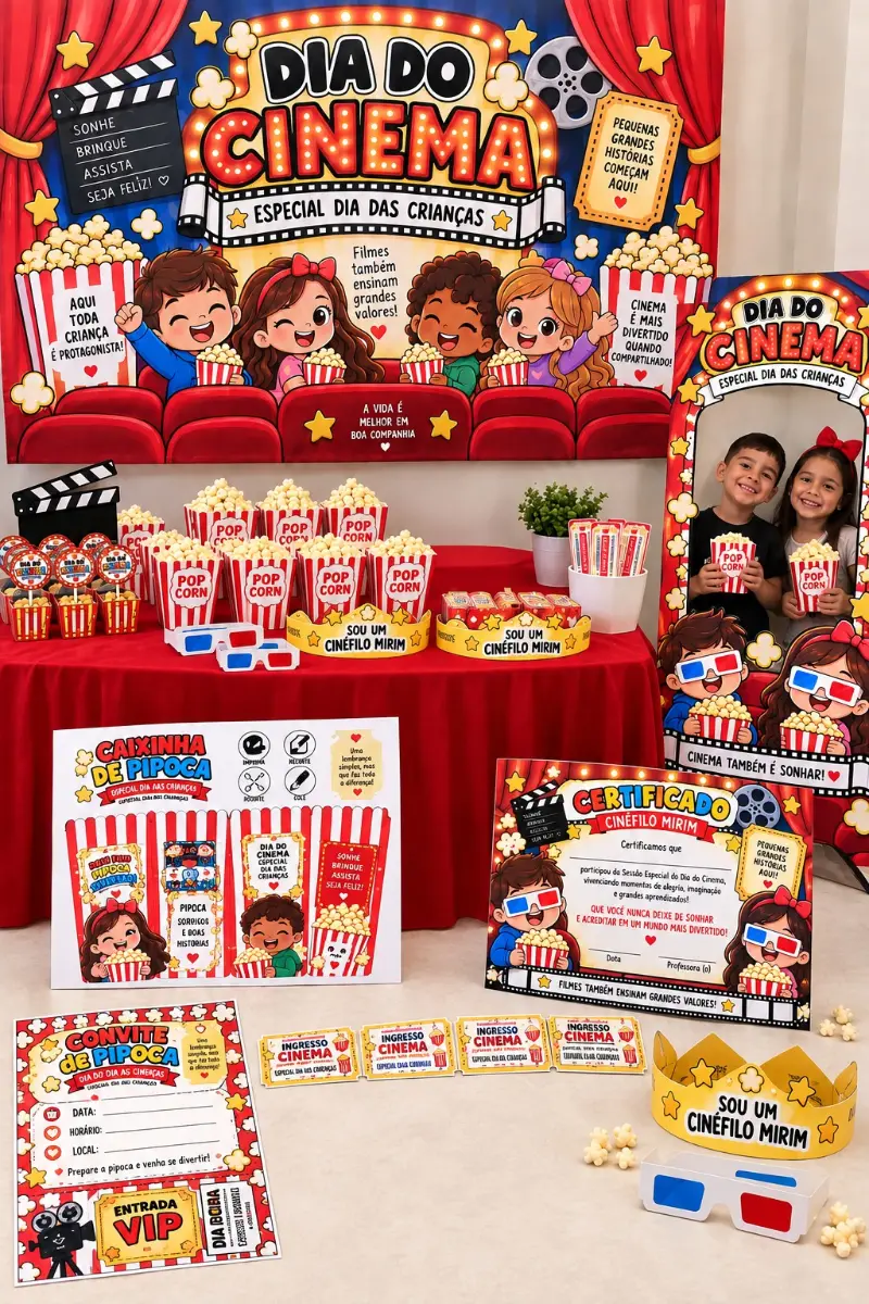 Kit dia do cinema — Atividades para Educação Infantil: Kit para o dia do cinema nas escolas