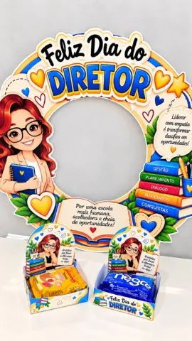 Kit Dia do Diretor – Moldura e Lembrancinha para Imprimir — amostra 1: Kit digital para homenagear o diretor escolar com…