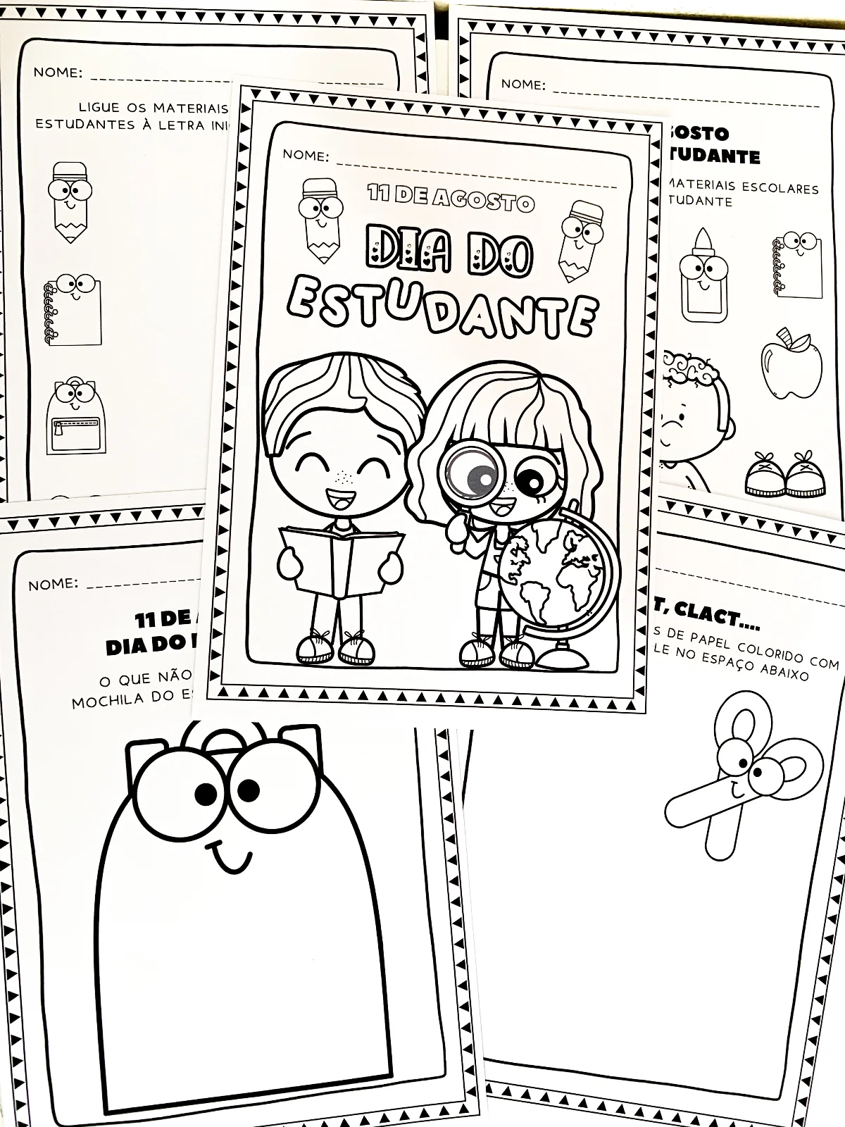 Kit Dia do Estudante - 11 de Agosto – PDF para Imprimir — amostra 4: Painel já ampliado Ponteiras para lápis e porta-lápis… Kit Dia do Estudante - 11 de Agosto – PDF para Imprimir — amostra 4: Painel já ampliado Ponteiras para lápis e porta-lápis…