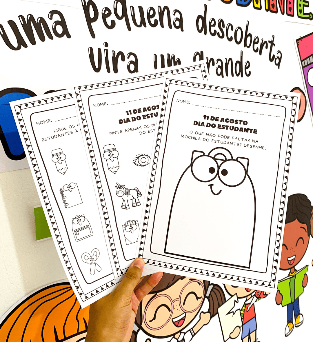 Kit Dia do Estudante em PDF para Educação Infantil — amostra 2: O que vem no material
