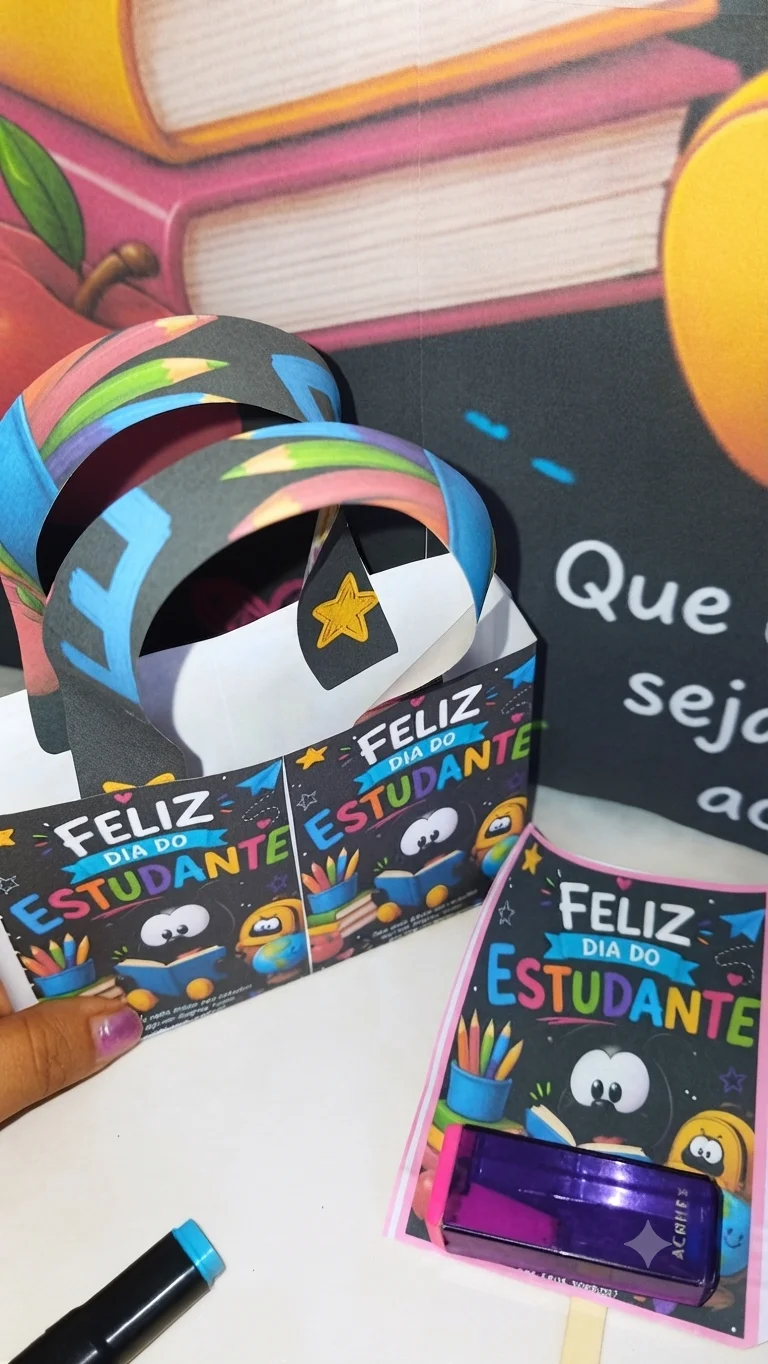 Kit Dia do Estudante Smilinguido em PDF | Painel, Lembrancinhas e Decoração Escolar — amostra 2: Um kit completo e…