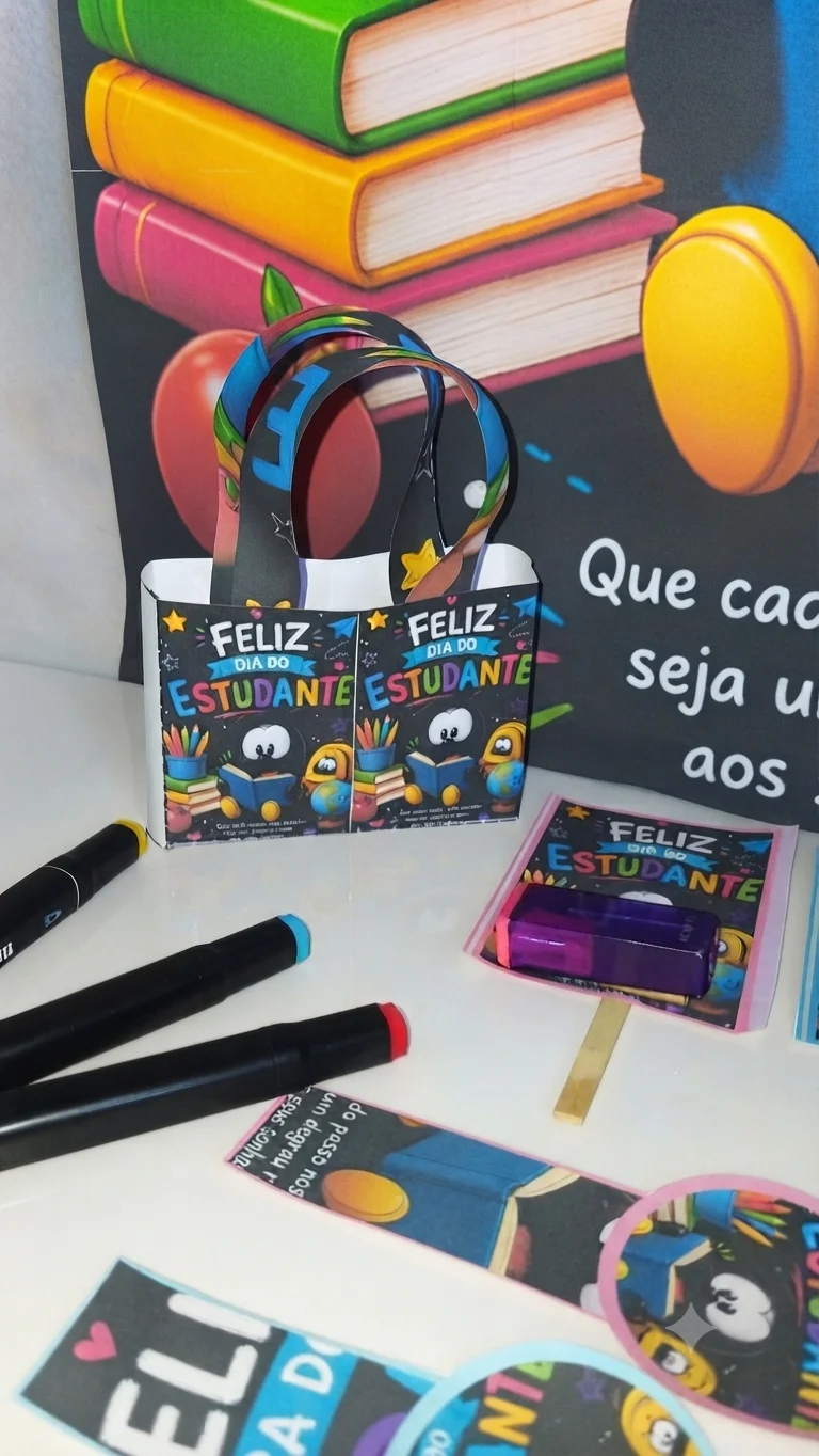 Kit Dia do Estudante Smilinguido em PDF | Painel, Lembrancinhas e Decoração Escolar — capa do material