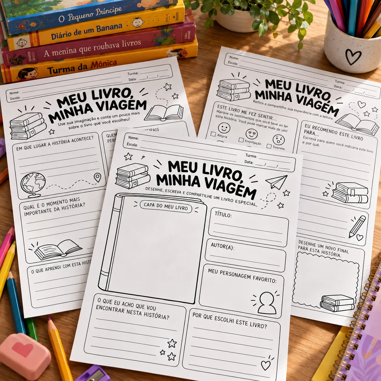 Kit Dia do Livro: Atividades de Incentivo à Leitura — amostra 6: Kit de atividades de incentivo à leitura com fichas de…