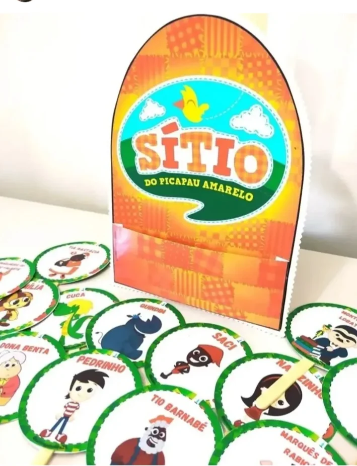 Kit dia do livro — amostra 3: O arquivo PDF contém: Jogo da memória Lata musical : sítio do Pica-pau-amarelo Luva com os…