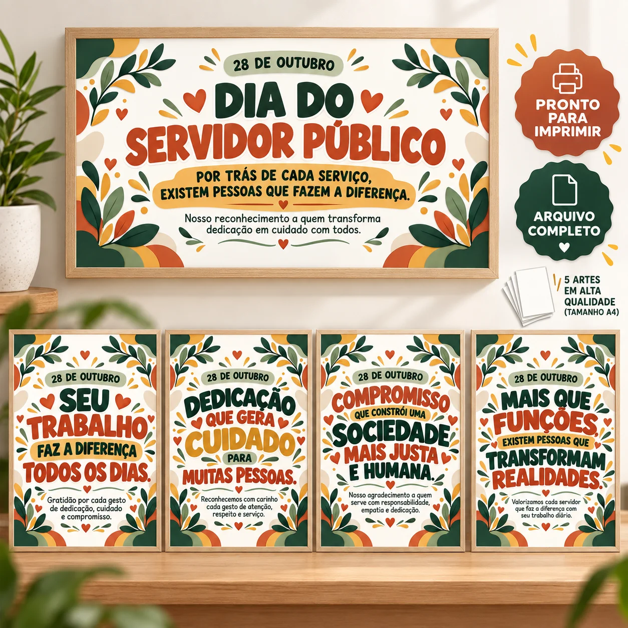 Kit Dia do Servidor Público – Painel e Cartazes — amostra 3: Valorize quem faz a diferença todos os dias com um material…