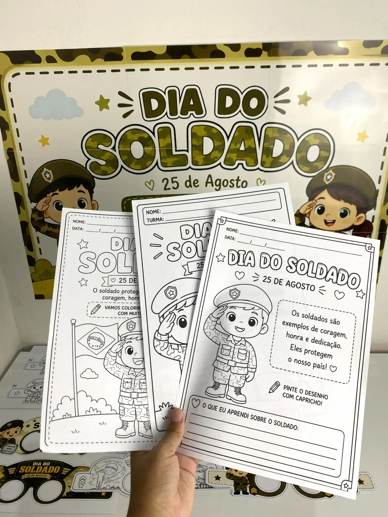 Kit Dia do Soldado – Material Pedagógico — amostra 1: O que vem no material Kit Dia do Soldado – Material Pedagógico — amostra 1: O que vem no material