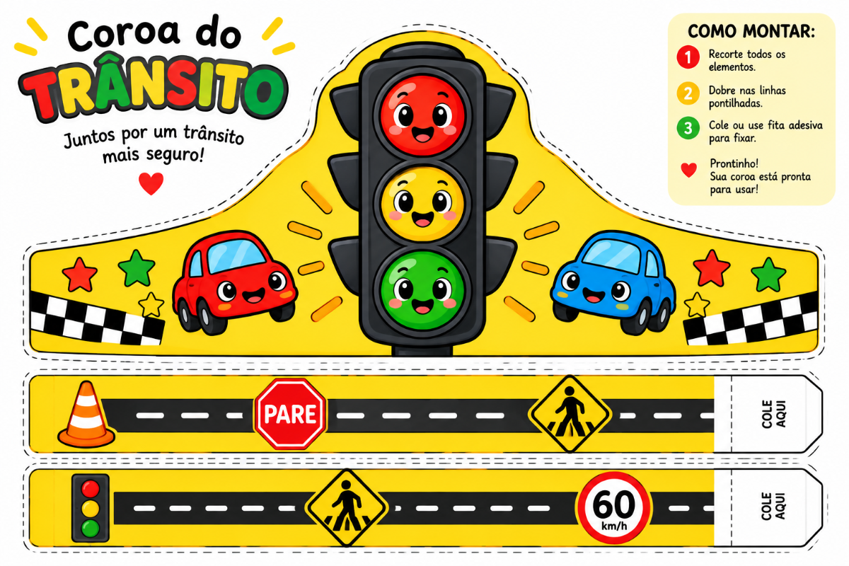 Kit Dia do Trânsito — Aprender também é se divertir! — amostra 2: Um material lúdico, educativo e pronto para imprimir para…