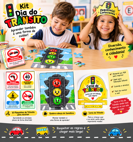 Kit Dia do Trânsito — Aprender também é se divertir! — capa do material