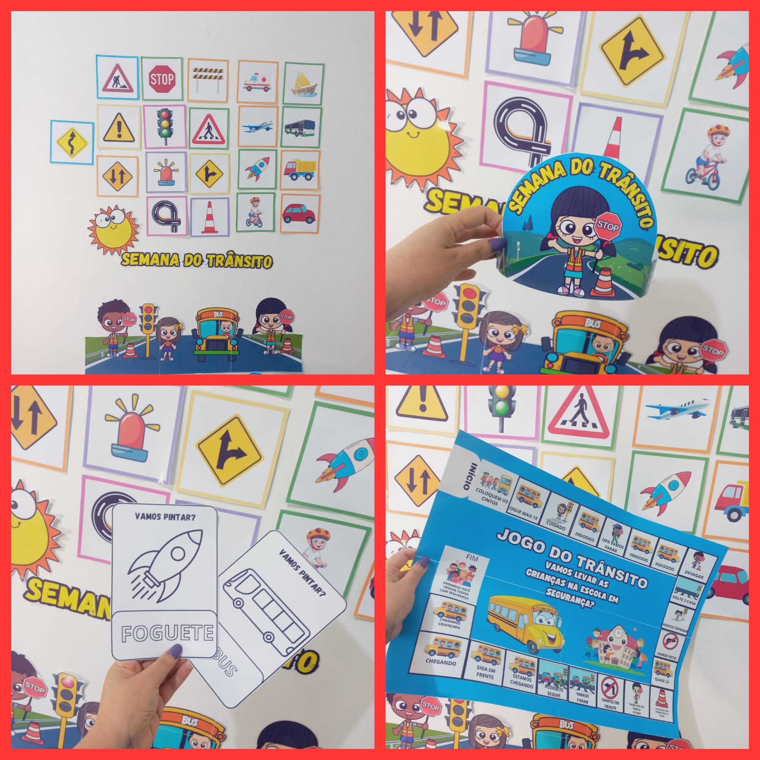 Kit dia do trânsito – PDF para Imprimir | Educação Infantil e Anos Iniciais — amostra 1: O que vem no material