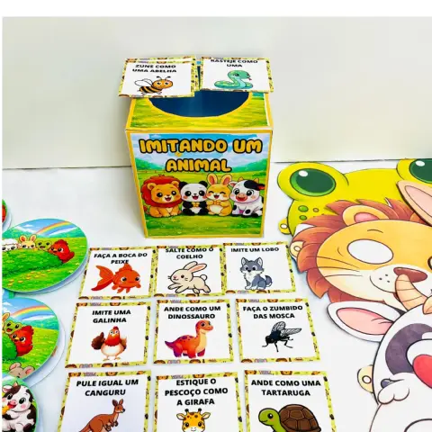 Kit Dia dos Animais para Educação Infantil – 44 Páginas — amostra 2: Kit Dia dos Animais com 44 páginas: máscaras,…