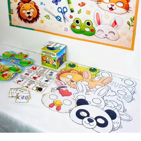 Kit Dia dos Animais para Educação Infantil – 44 Páginas — amostra 3: Kit Dia dos Animais com 44 páginas: máscaras,…