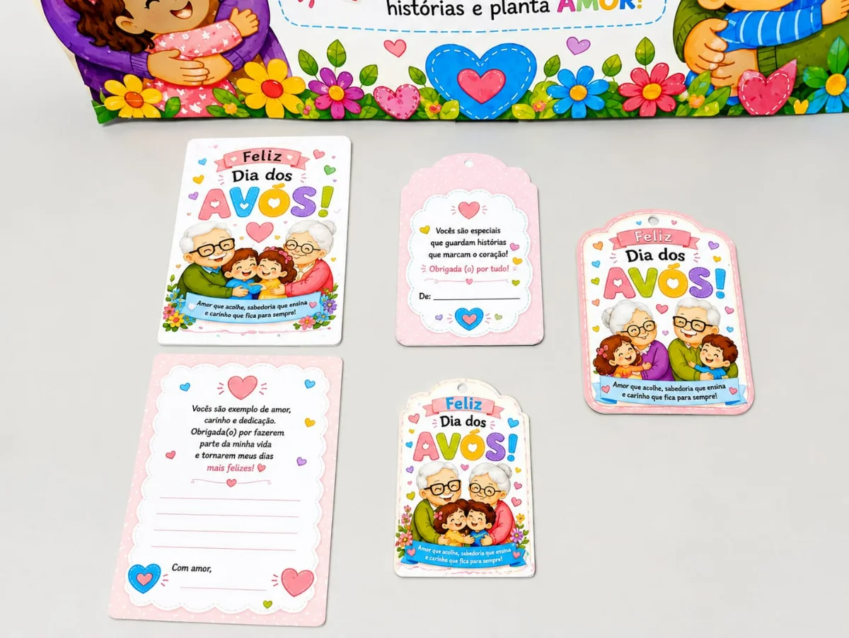 Kit Dia dos Avós - Revenda – PDF para Imprimir | Educação Infantil — amostra 1: O que vem no material