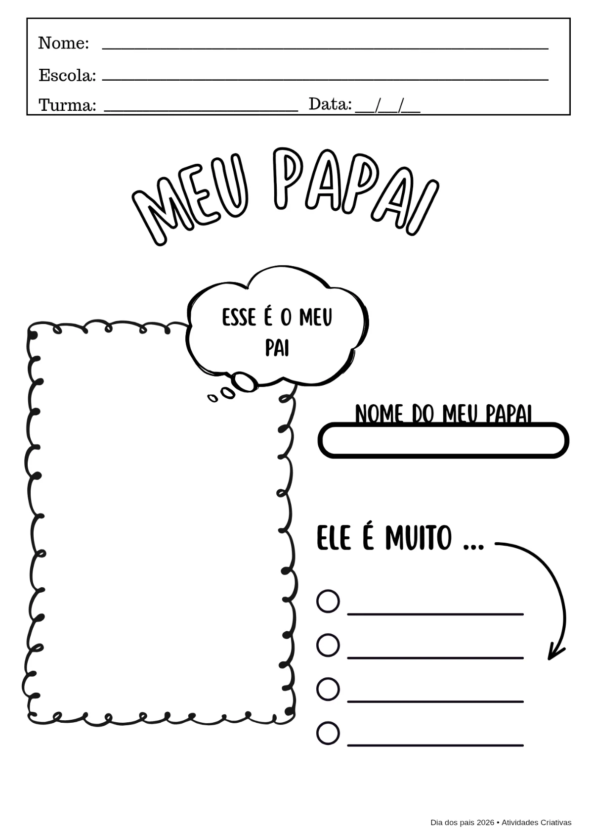 KIT💙 DIA DOS PAIS – 11 Atividades Educativas 💙 — amostra 1: Um material pensado com muito carinho para tornar o Dia dos…