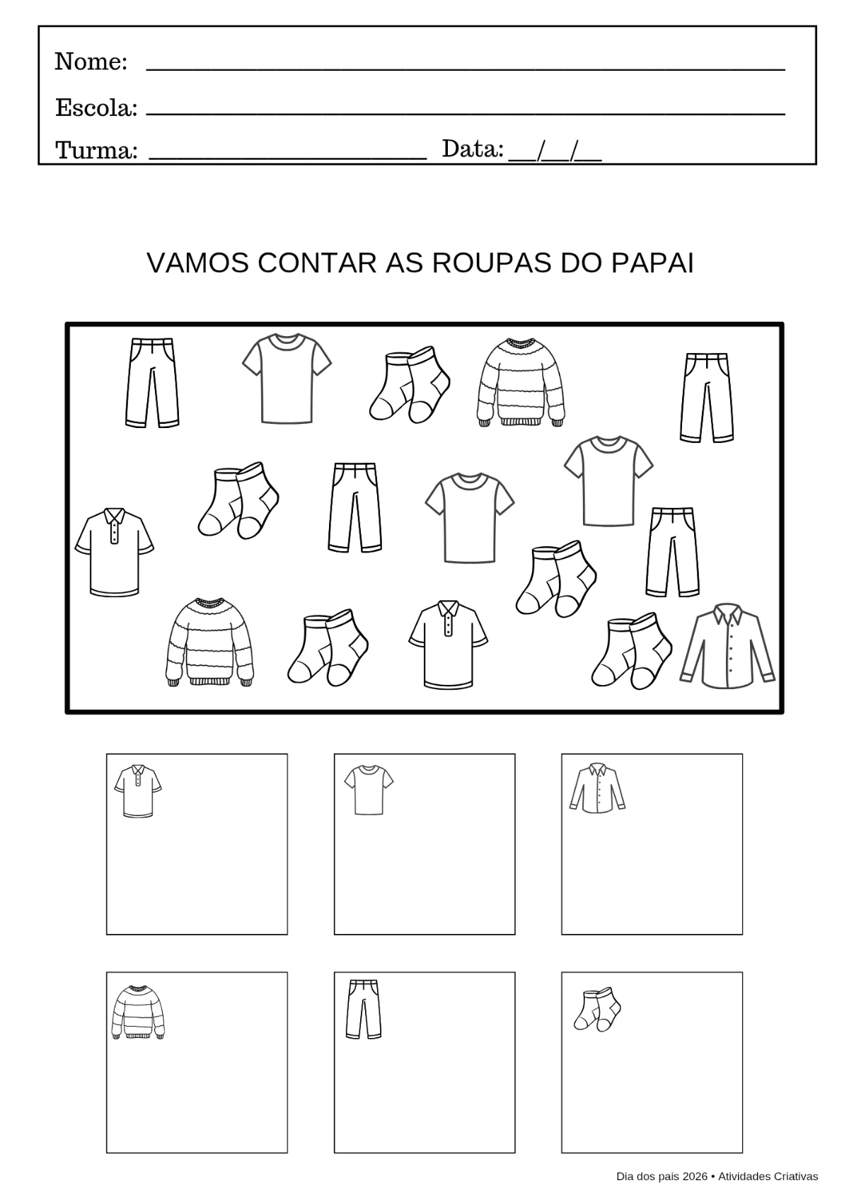 KIT💙 DIA DOS PAIS – 11 Atividades Educativas 💙 — amostra 5: Um material pensado com muito carinho para tornar o Dia dos…