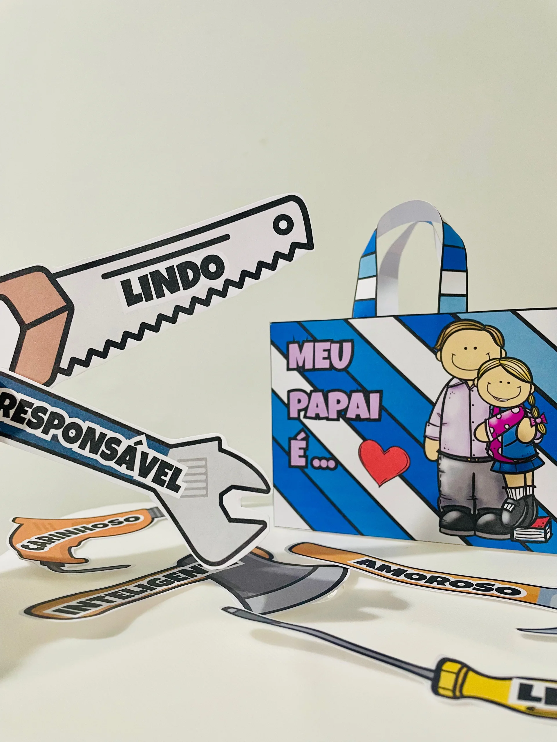 Kit Dia dos Pais: Atividades e Lembrancinhas para Imprimir — amostra 1: 💙 KIT DIA DOS PAIS – ATIVIDADES E LEMBRANCINHAS