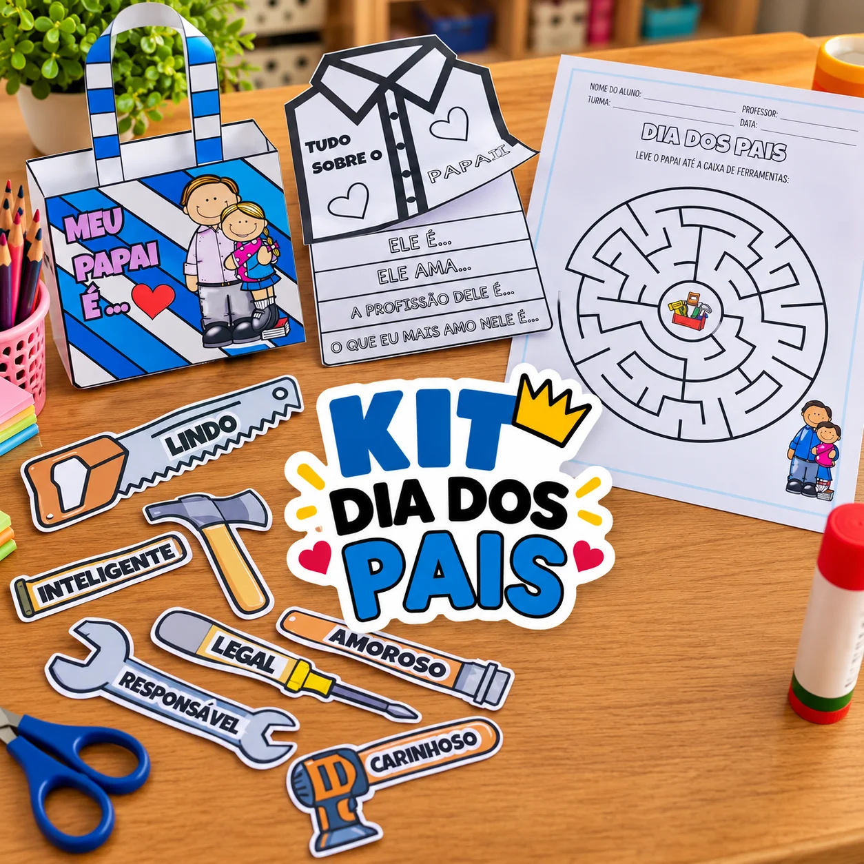 Kit Dia dos Pais: Atividades e Lembrancinhas para Imprimir — Alfabetização para Educação Infantil: Kit Dia dos Pais com…