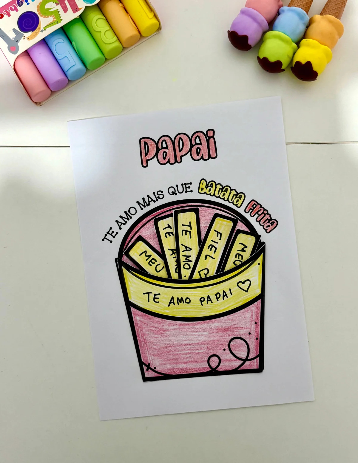 kit dia dos Pais Batata Frita Educação Infantil — amostra 4: Kit Dia dos Pais tema Batata Frita para trabalhar diversas…