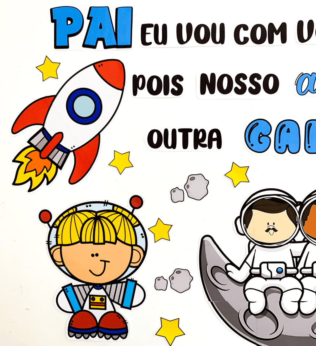 Kit Dia dos Pais Galáxia em PDF para Educação Infantil e Fund I — amostra 2: O que vem no material