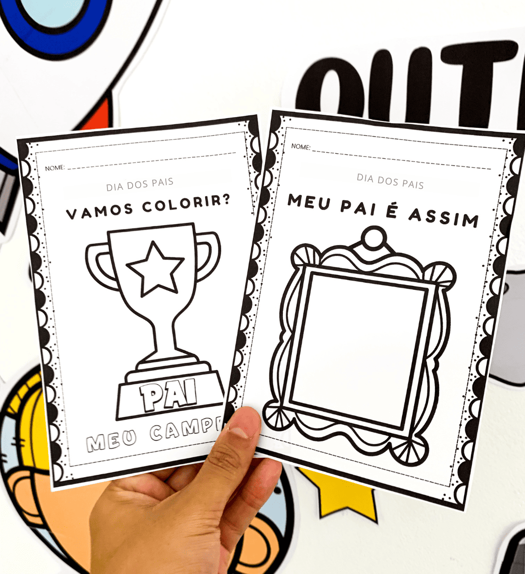 Kit Dia dos Pais Galáxia em PDF para Educação Infantil e Fund I — amostra 3: Como usar o kit em sala de aula