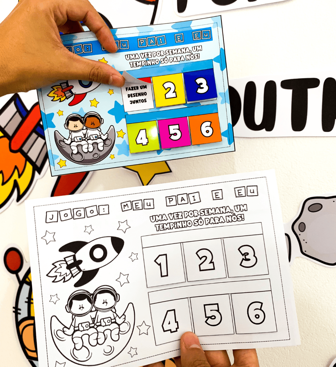 Kit Dia dos Pais Galáxia em PDF para Educação Infantil e Fund I — amostra 5: Prepare a comemoração com o Kit Dia dos Pais…