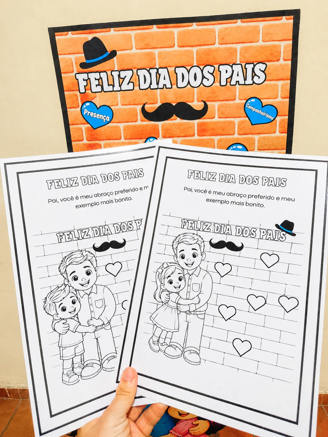 Kit Dia dos Pais - Painel Ampliado, Plaquinhas, Moldura e Atividades — amostra 1: Encante sua turma e emocione as famílias…