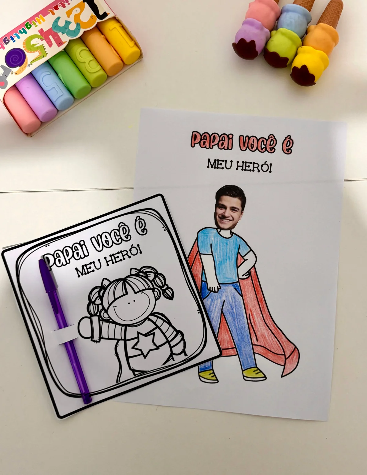 Kit Dia dos Pais – Tema Herói – PDF para Imprimir | Educação Infantil — capa do material