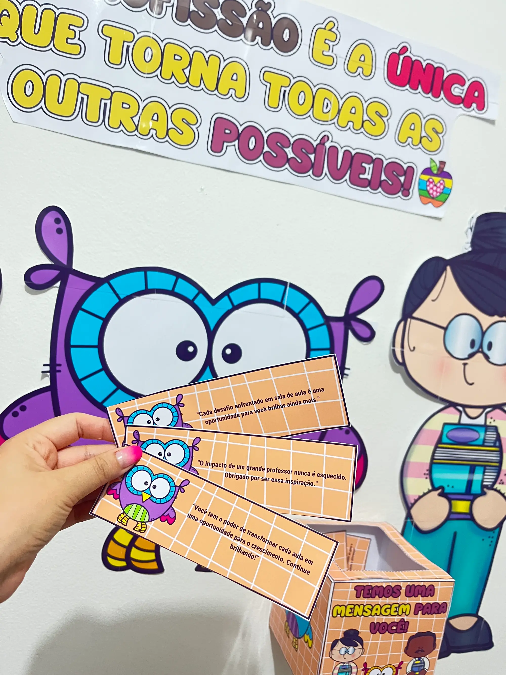 Kit Dia dos Professores Caixa Surpresa,Mensagens Painel para Homenagem — capa do material