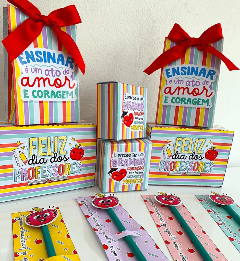 Kit Dia dos Professores: Lembrancinhas em PDF para Imprimir — amostra 3: Como usar na rotina escolar