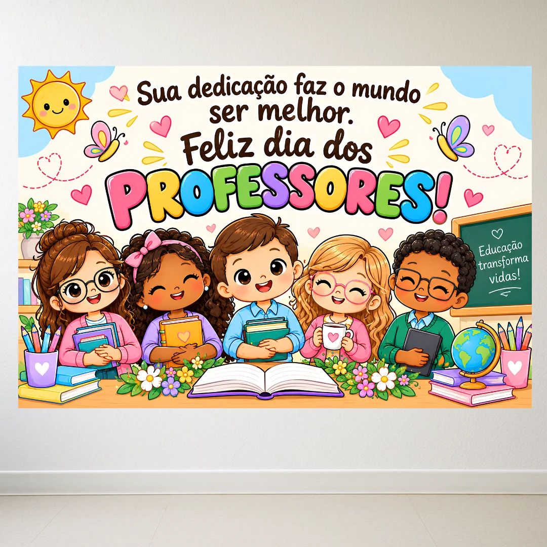 Kit Dia dos Professores – Painel Decorativo + Porta Bombom — amostra 3: Kit Dia dos Professores com painel decorativo em 8…